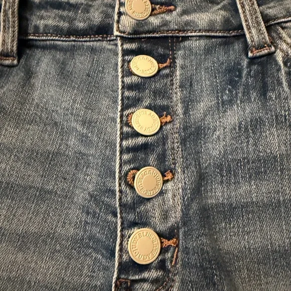 Judy Blue Distressed Button fly Jean Shorts EUC - Picture 3 of 11